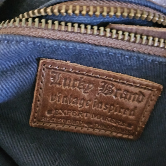 LUCKY BRAND vintage real suede asymmetrical hobo bag - Picture 3 of 3